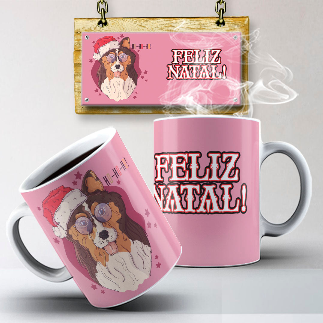 Christmas Pets Mug Sublimation PNG Bundle | Cute Dog and Cat Holiday Mug Wrap Template