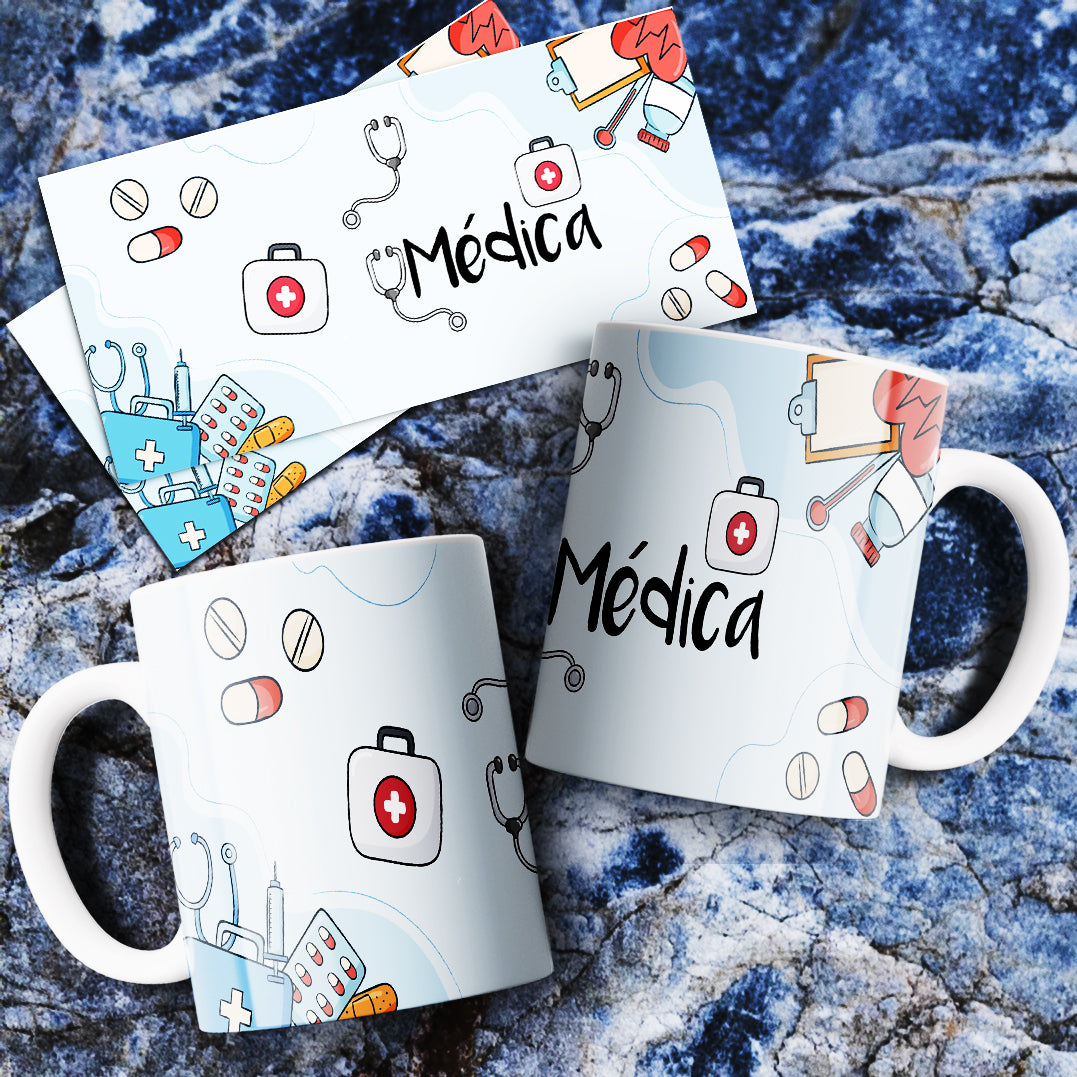 Medical Mug Sublimation PNG Bundle | Nurse Doctor Life Coffee Cup Wrap