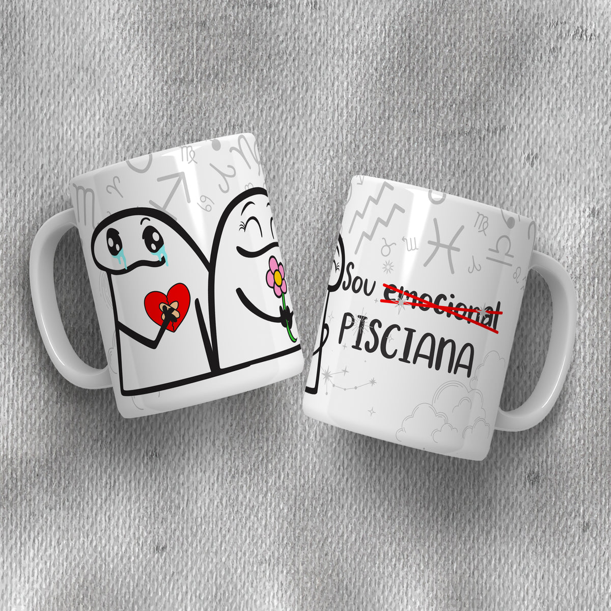 Funny Flork Zodiac Mug Sublimation PNG Bundle | Meme Astrology Mug Wrap