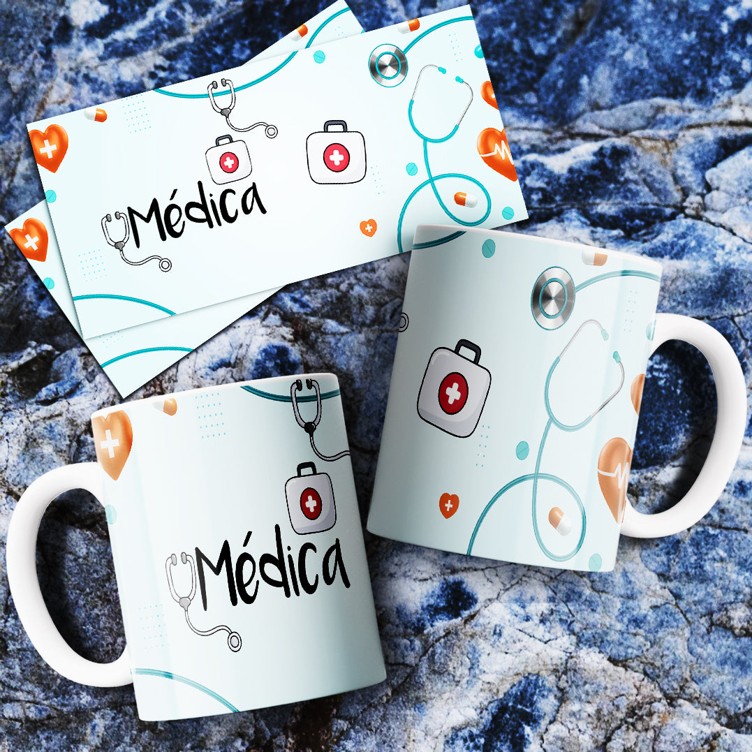 Medical Mug Sublimation PNG Bundle | Nurse Doctor Life Coffee Cup Wrap