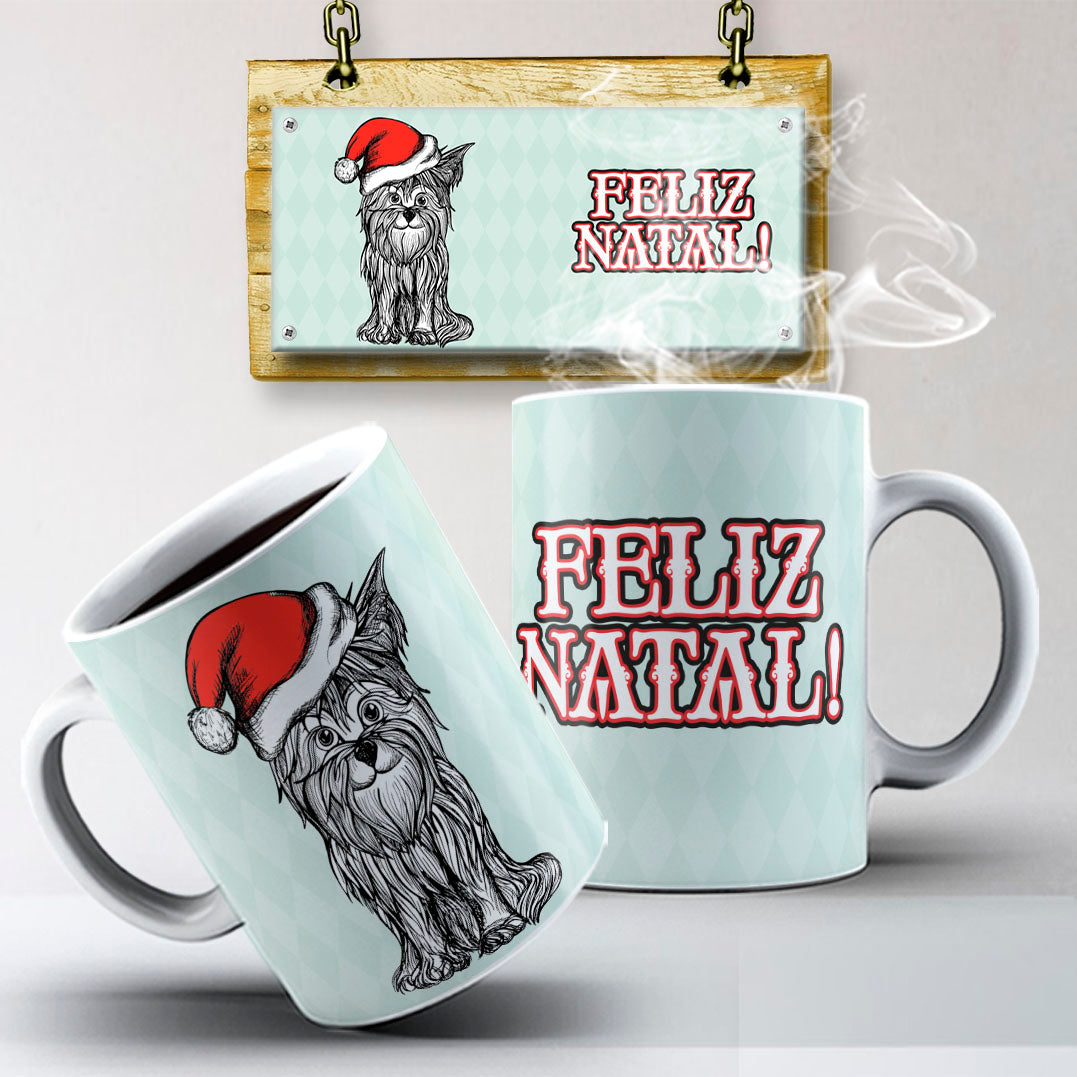 Christmas Pets Mug Sublimation PNG Bundle | Cute Dog and Cat Holiday Mug Wrap Template
