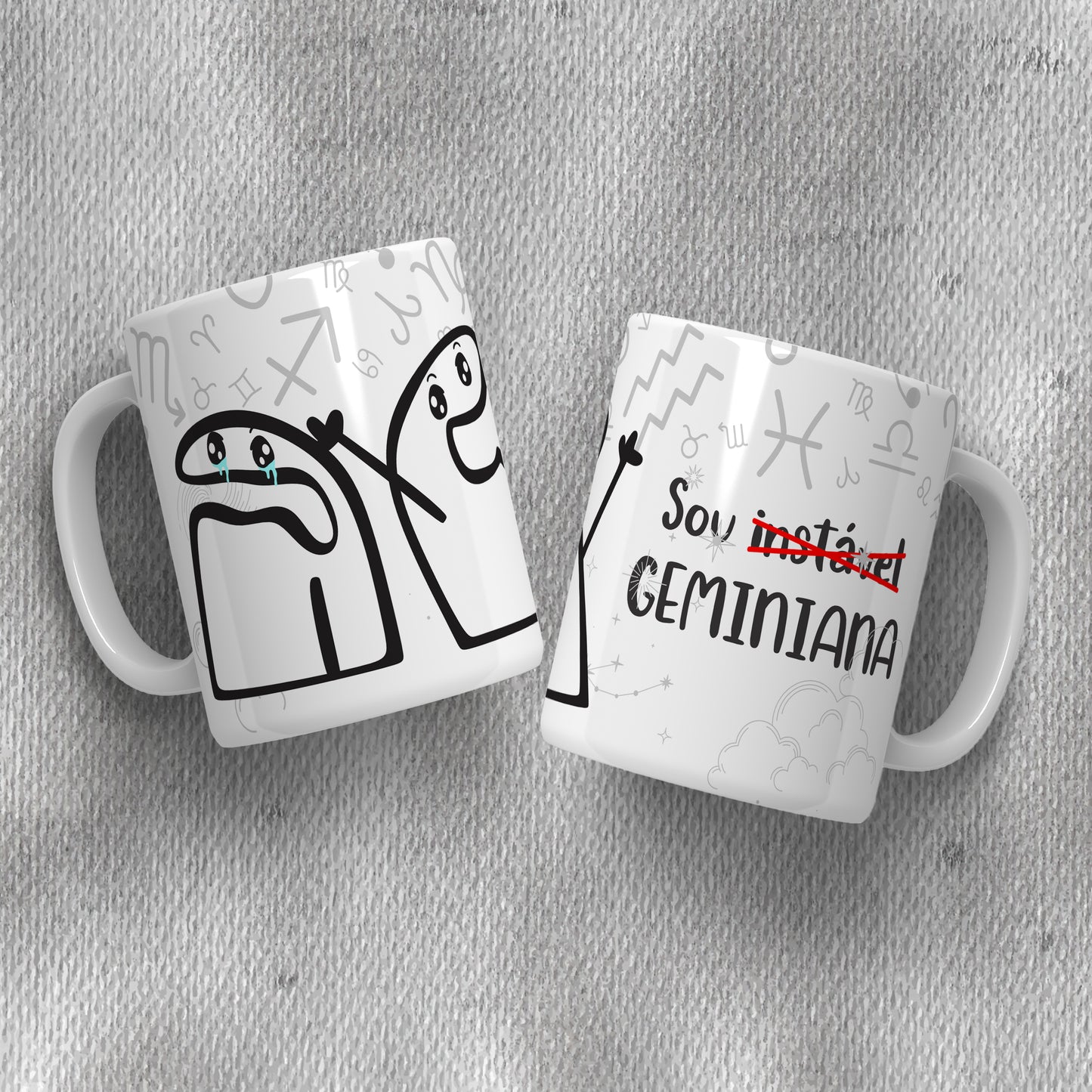 Funny Flork Zodiac Mug Sublimation PNG Bundle | Meme Astrology Mug Wrap