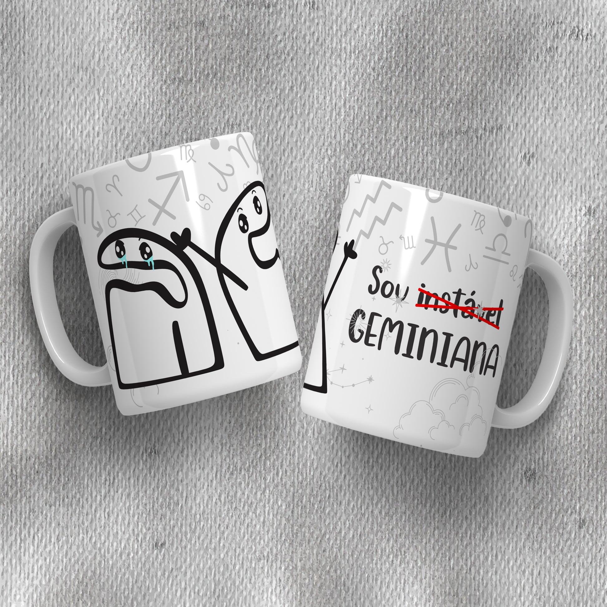 Funny Flork Zodiac Mug Sublimation PNG Bundle | Meme Astrology Mug Wrap