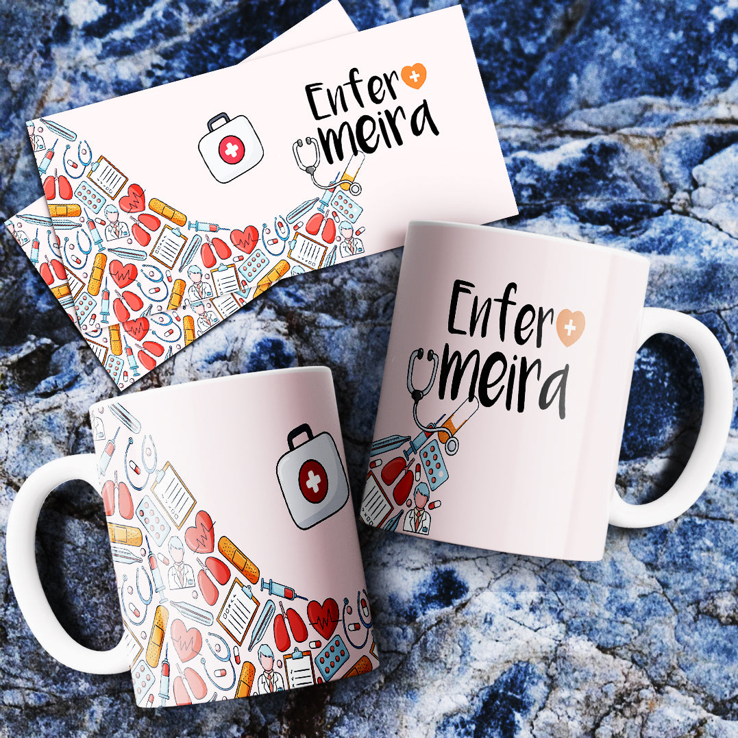 Medical Mug Sublimation PNG Bundle | Nurse Doctor Life Coffee Cup Wrap