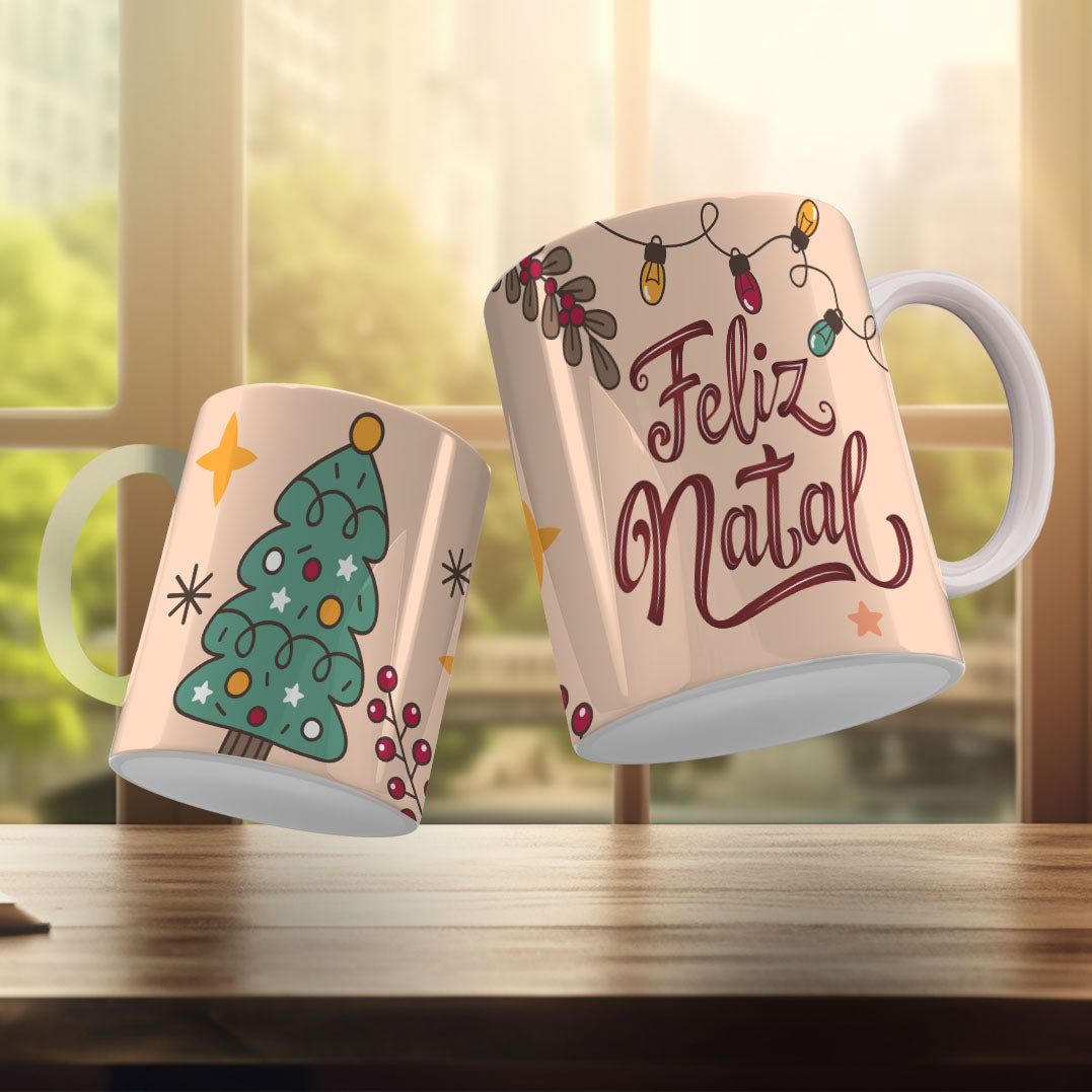 Cute Christmas Mug Sublimation Design PNG Bundle | Santa Gnome Xmas Tree Coffee Cup Wrap PNG