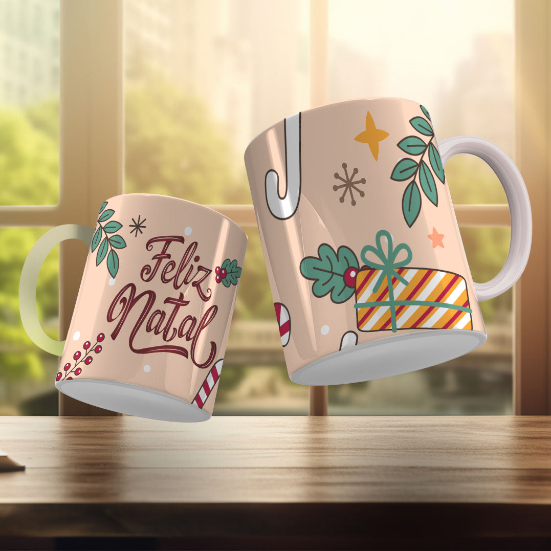 Cute Christmas Mug Sublimation Design PNG Bundle | Santa Gnome Xmas Tree Coffee Cup Wrap PNG