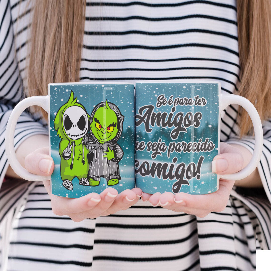 Funny Green Christmas Monster Mug Sublimation Wrap PNG Bundle | Sarcastic Holiday Quotes Mug Template