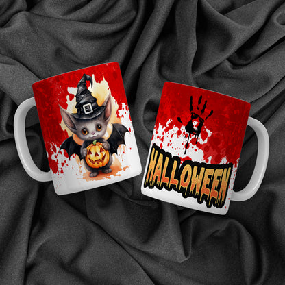 Creepy Cute Halloween Mug Sublimation PNG Bundle | Bloody Horror Clown & Pumpkin Mug Wrap 11oz 15oz Template