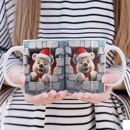3D Papercut Christmas Mug Sublimation PNG Bundle | Winter Wonderland Coffee Cup Designs