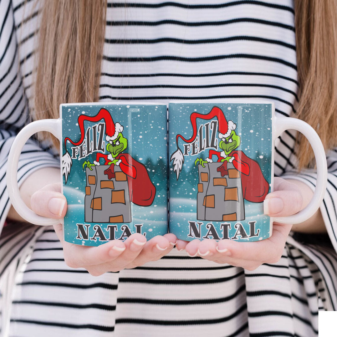 Funny Green Christmas Monster Mug Sublimation Wrap PNG Bundle | Sarcastic Holiday Quotes Mug Template