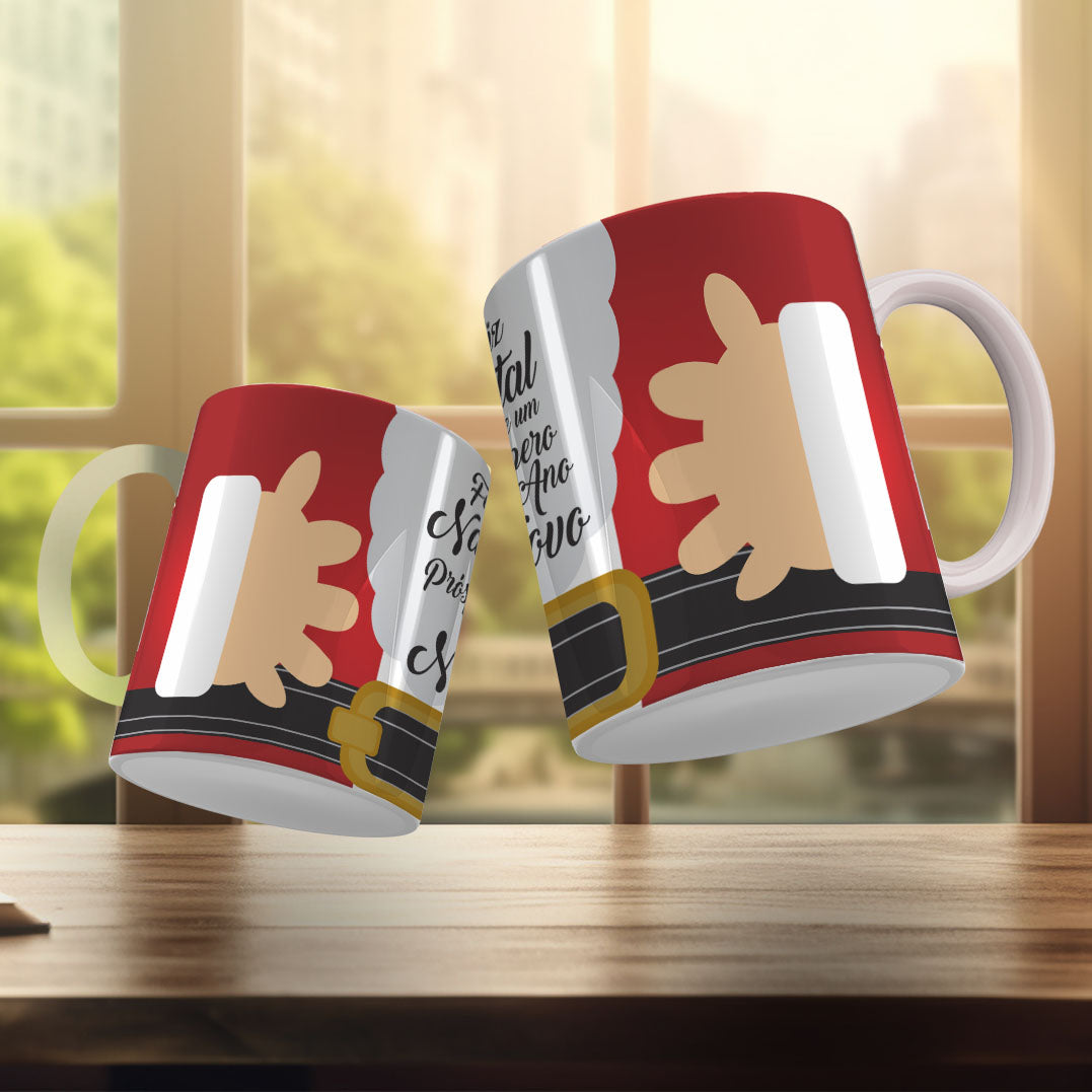 Cute Christmas Mug Sublimation Design PNG Bundle | Santa Gnome Xmas Tree Coffee Cup Wrap PNG