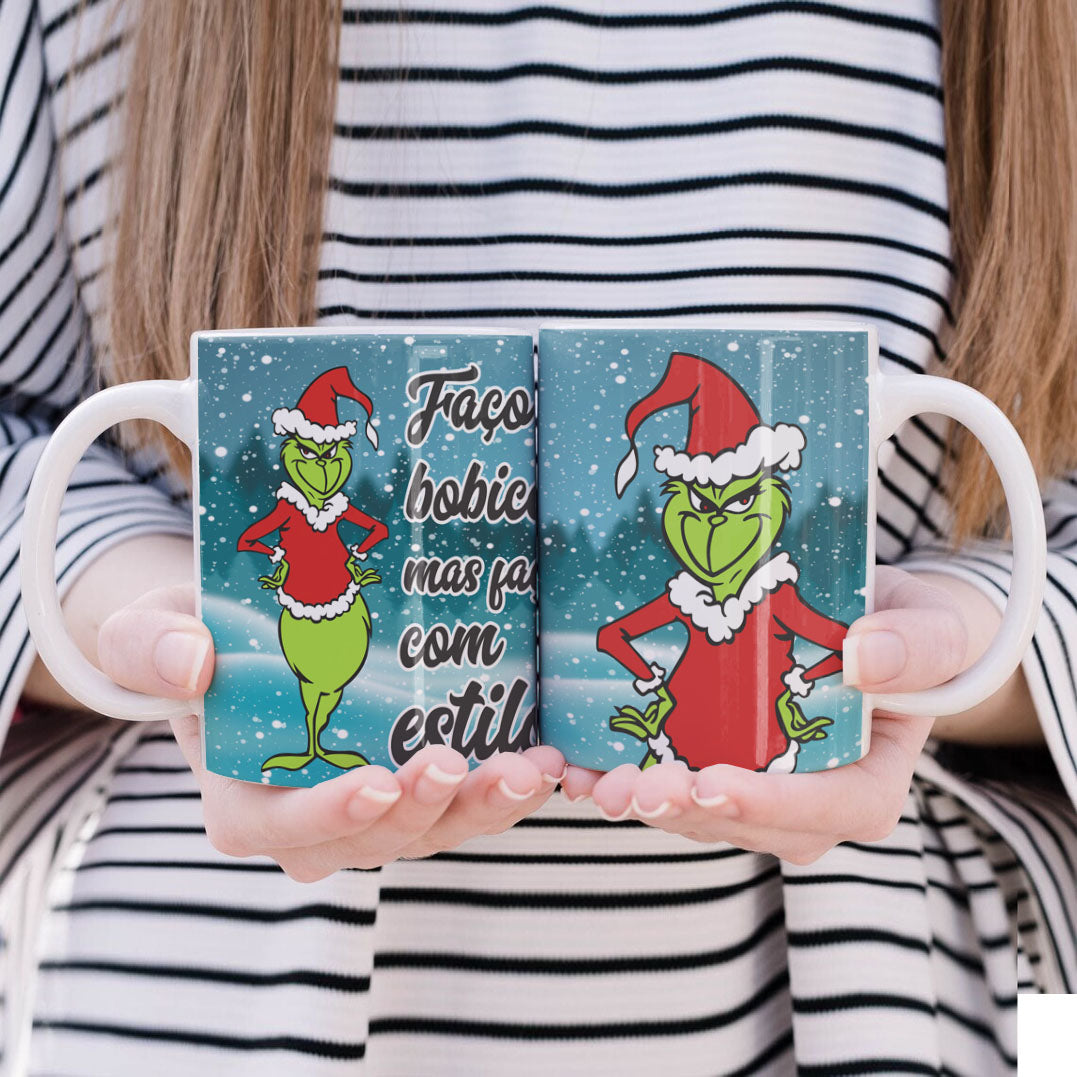 Funny Green Christmas Monster Mug Sublimation Wrap PNG Bundle | Sarcastic Holiday Quotes Mug Template