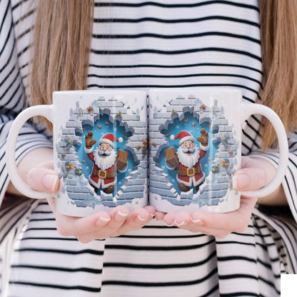 3D Papercut Christmas Mug Sublimation PNG Bundle | Winter Wonderland Coffee Cup Designs