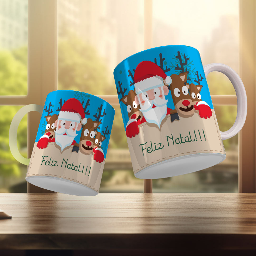Cute Christmas Mug Sublimation Design PNG Bundle | Santa Gnome Xmas Tree Coffee Cup Wrap PNG