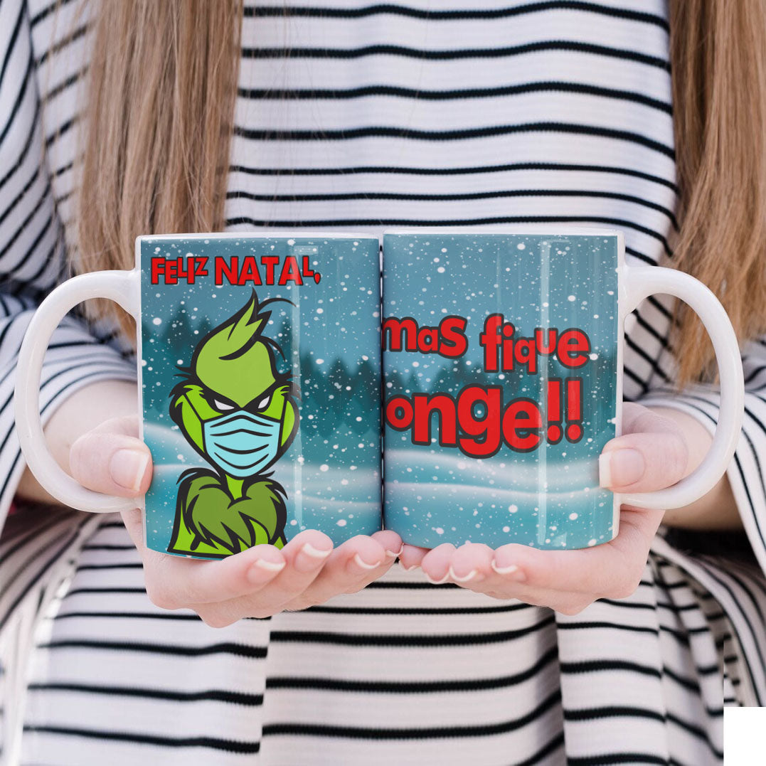 Funny Green Christmas Monster Mug Sublimation Wrap PNG Bundle | Sarcastic Holiday Quotes Mug Template