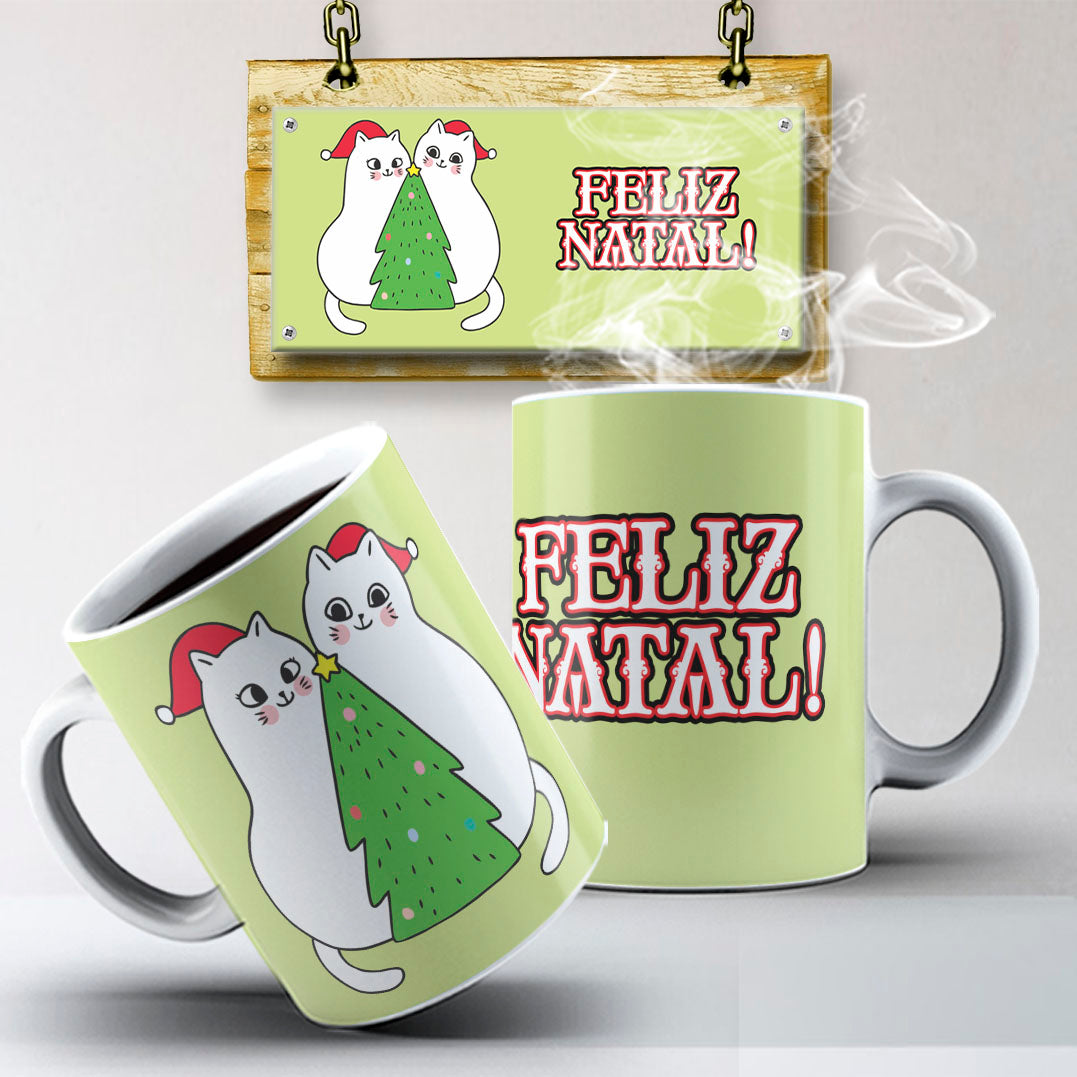 Christmas Pets Mug Sublimation PNG Bundle | Cute Dog and Cat Holiday Mug Wrap Template