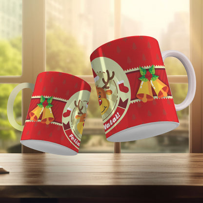 Cute Christmas Mug Sublimation Design PNG Bundle | Santa Gnome Xmas Tree Coffee Cup Wrap PNG