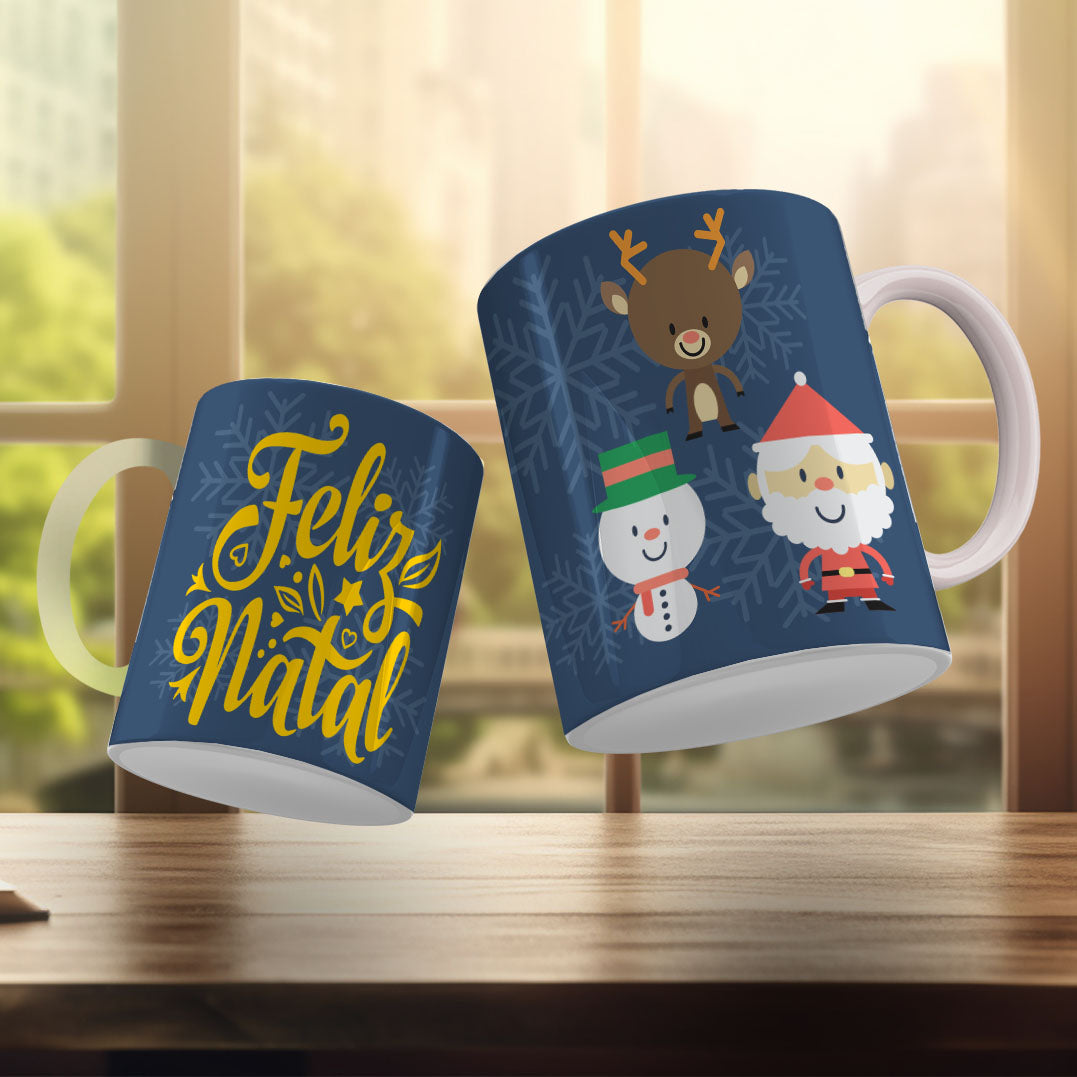 Cute Christmas Mug Sublimation Design PNG Bundle | Santa Gnome Xmas Tree Coffee Cup Wrap PNG