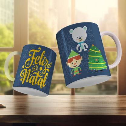 Cute Christmas Mug Sublimation Design PNG Bundle | Santa Gnome Xmas Tree Coffee Cup Wrap PNG