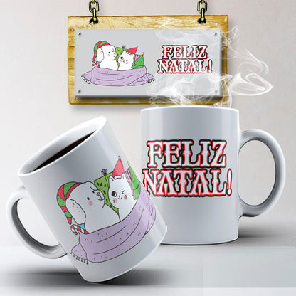 Christmas Pets Mug Sublimation PNG Bundle | Cute Dog and Cat Holiday Mug Wrap Template