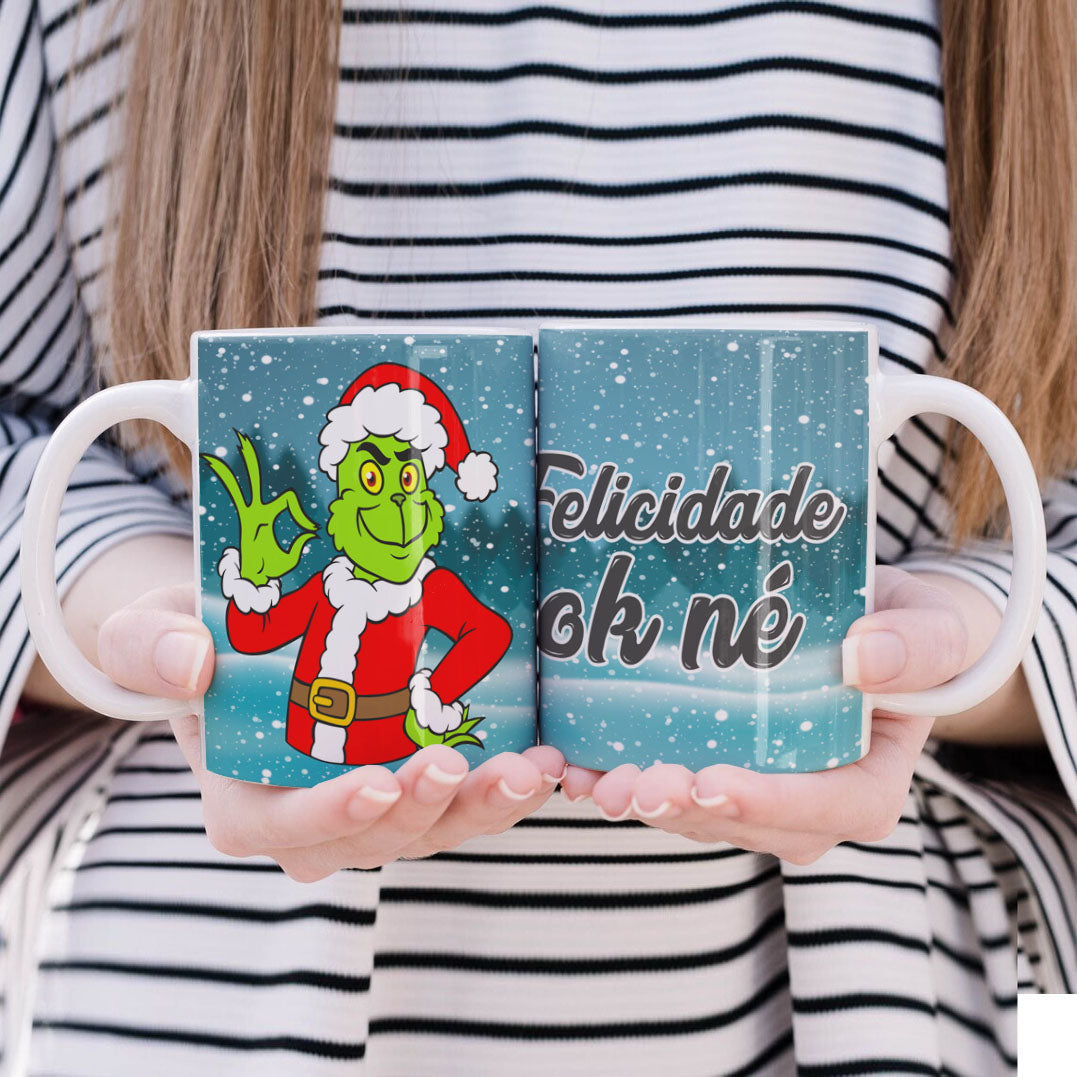 Funny Green Christmas Monster Mug Sublimation Wrap PNG Bundle | Sarcastic Holiday Quotes Mug Template