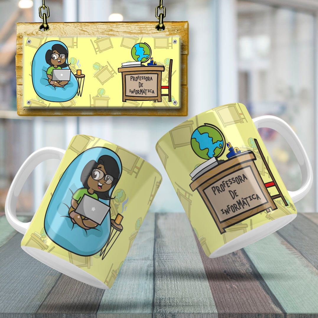 Cute Female Teacher Sublimation PNG Bundle | Mug Wrap Design