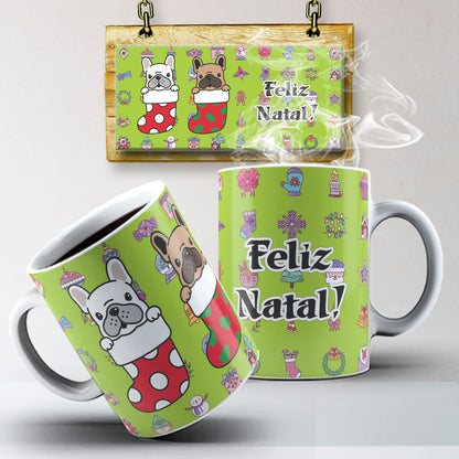 Christmas Pets Mug Sublimation PNG Bundle | Cute Dog and Cat Holiday Mug Wrap Template