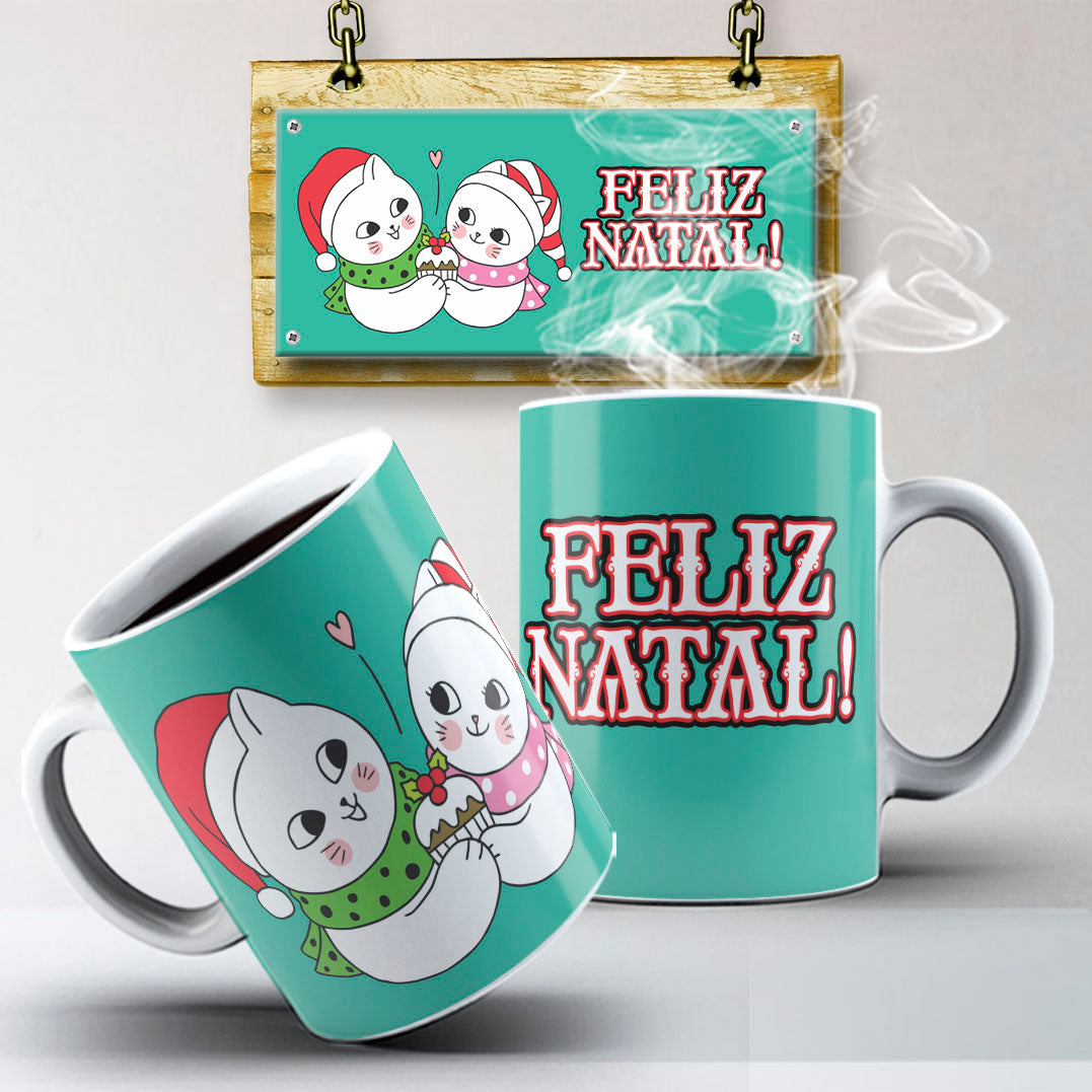 Christmas Pets Mug Sublimation PNG Bundle | Cute Dog and Cat Holiday Mug Wrap Template