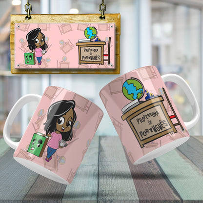 Cute Female Teacher Sublimation PNG Bundle | Mug Wrap Design