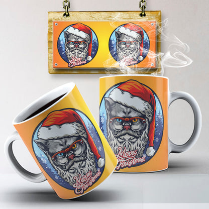 Christmas Pets Mug Sublimation PNG Bundle | Cute Dog and Cat Holiday Mug Wrap Template