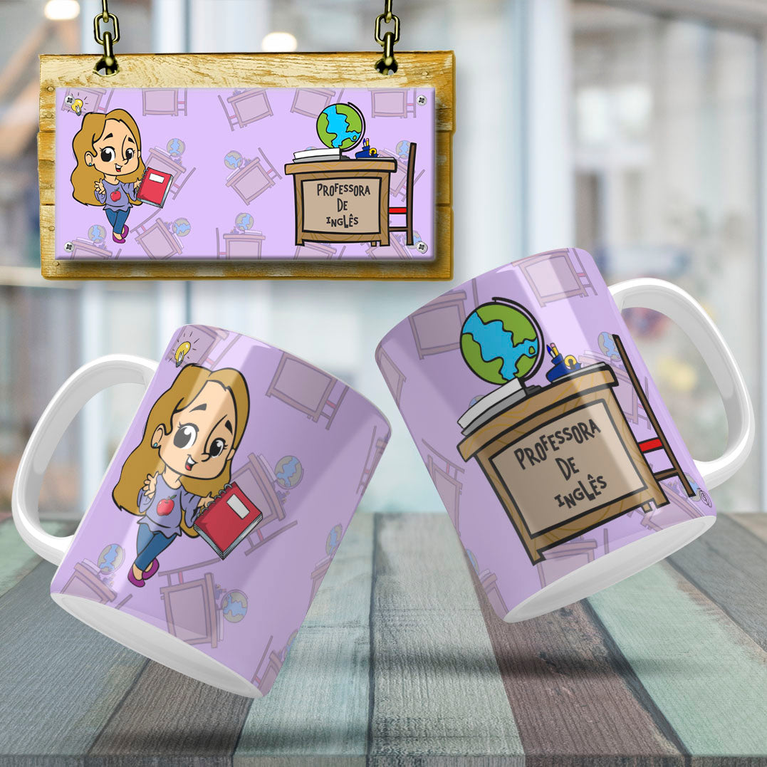 Cute Female Teacher Sublimation PNG Bundle | Mug Wrap Design