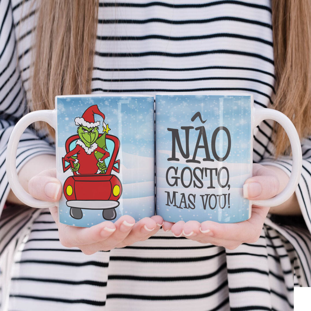Funny Green Christmas Monster Mug Sublimation Wrap PNG Bundle | Sarcastic Holiday Quotes Mug Template