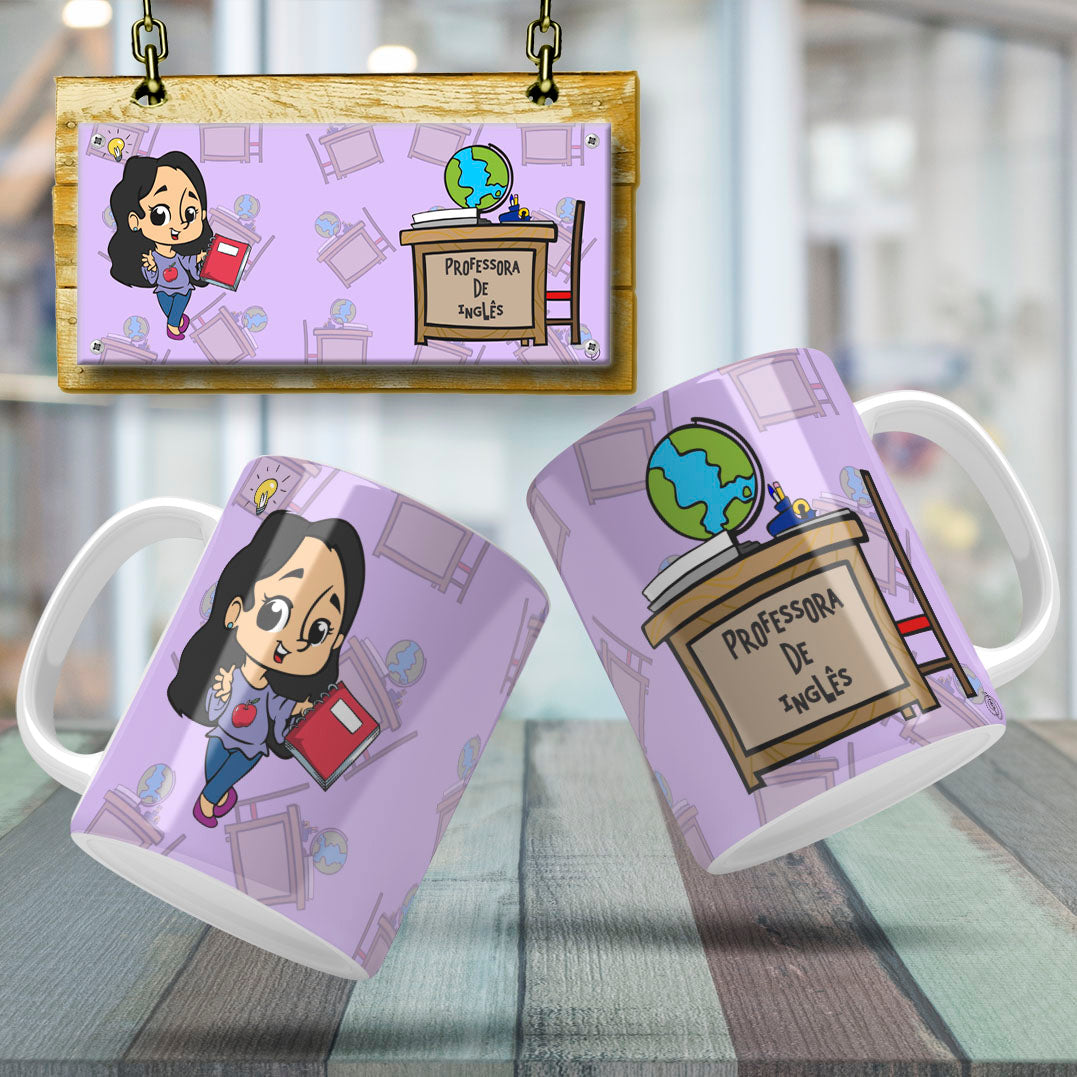 Cute Female Teacher Sublimation PNG Bundle | Mug Wrap Design