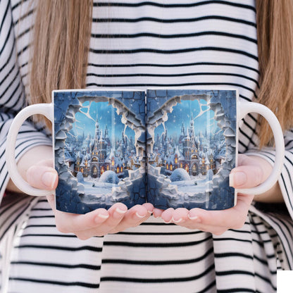 3D Papercut Christmas Mug Sublimation PNG Bundle | Winter Wonderland Coffee Cup Designs