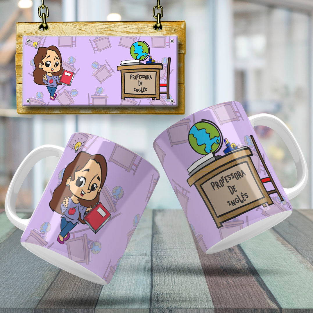 Cute Female Teacher Sublimation PNG Bundle | Mug Wrap Design