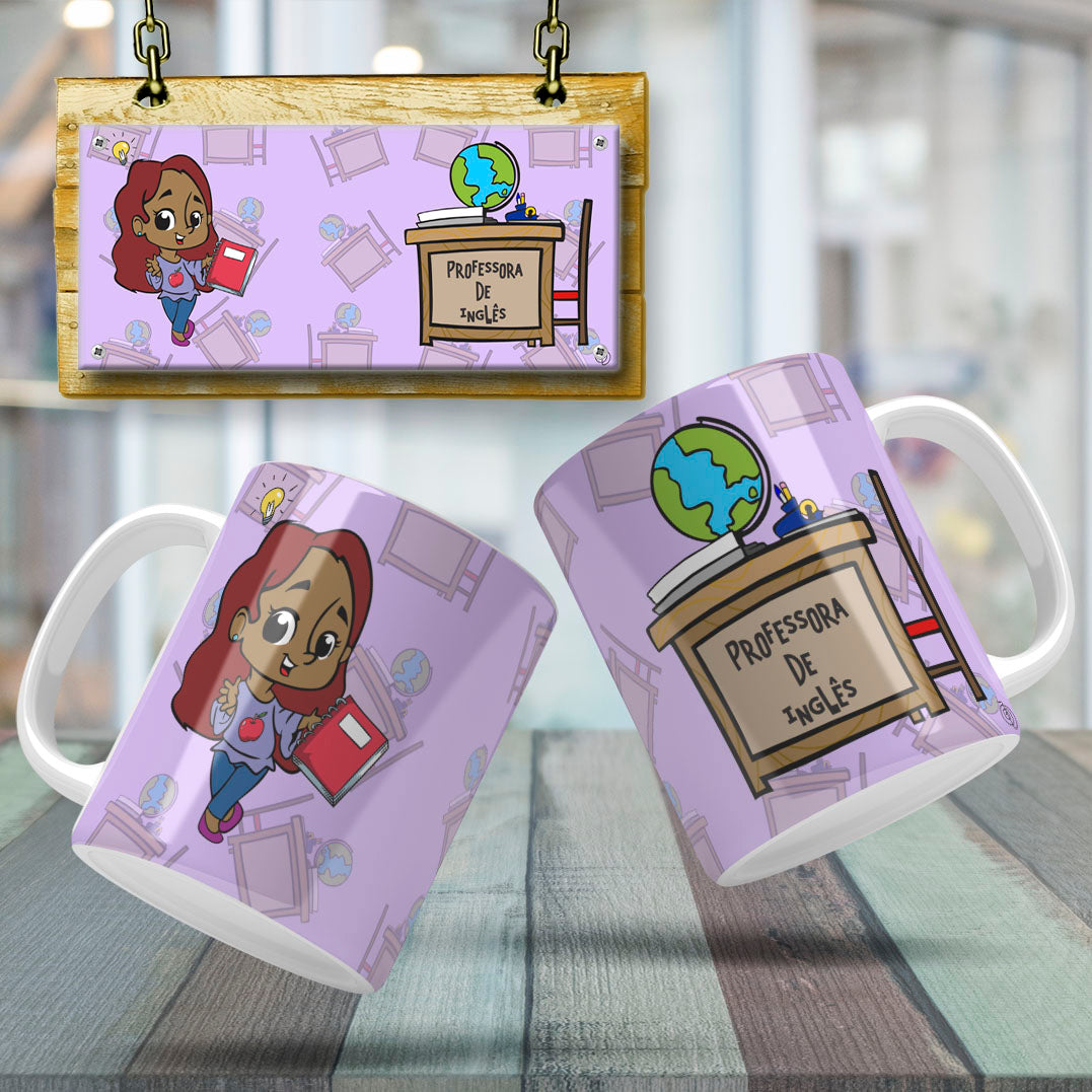 Cute Female Teacher Sublimation PNG Bundle | Mug Wrap Design