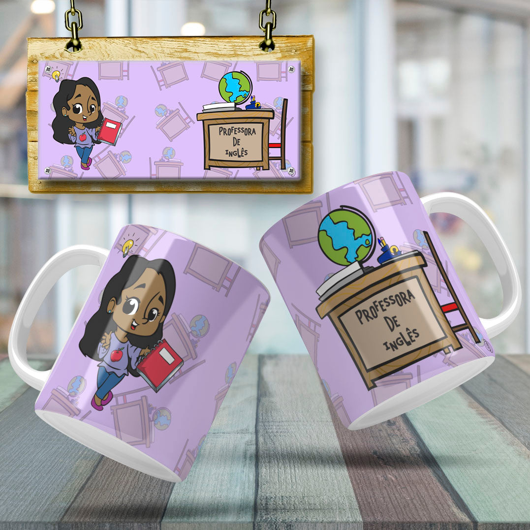 Cute Female Teacher Sublimation PNG Bundle | Mug Wrap Design