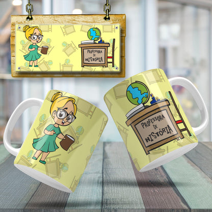 Cute Female Teacher Sublimation PNG Bundle | Mug Wrap Design