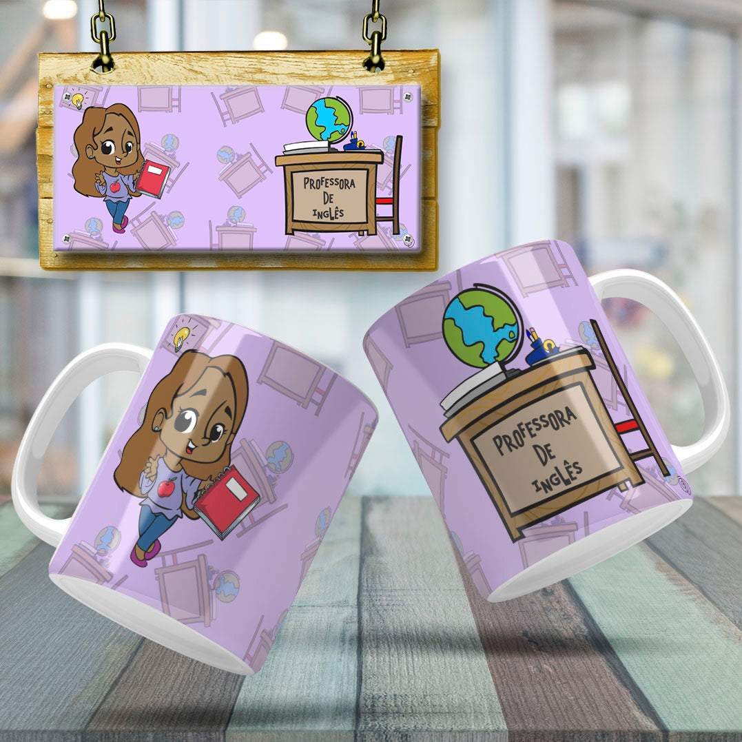 Cute Female Teacher Sublimation PNG Bundle | Mug Wrap Design