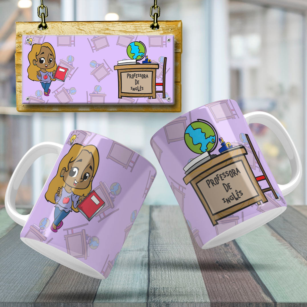 Cute Female Teacher Sublimation PNG Bundle | Mug Wrap Design