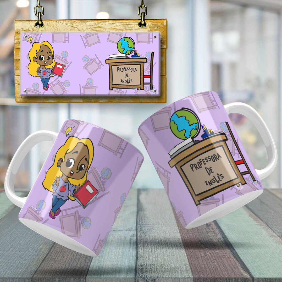 Cute Female Teacher Sublimation PNG Bundle | Mug Wrap Design