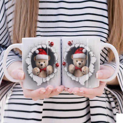 3D Papercut Christmas Mug Sublimation PNG Bundle | Winter Wonderland Coffee Cup Designs