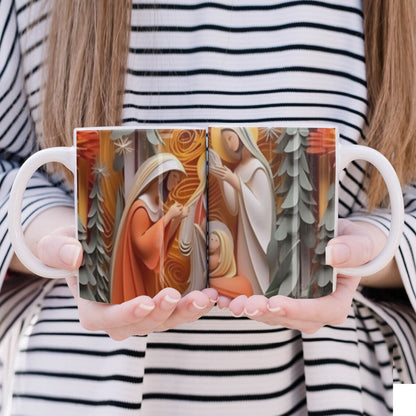 3D Papercut Christmas Mug Sublimation PNG Bundle | Winter Wonderland Coffee Cup Designs