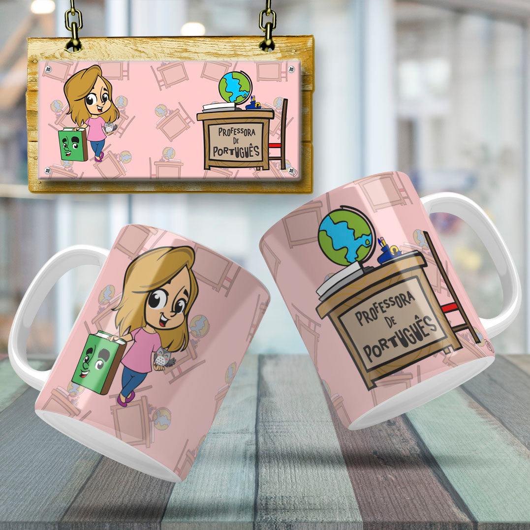 Cute Female Teacher Sublimation PNG Bundle | Mug Wrap Design