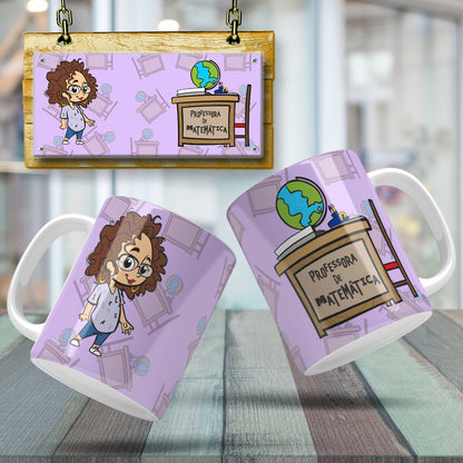 Cute Female Teacher Sublimation PNG Bundle | Mug Wrap Design