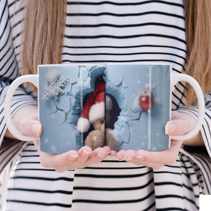 3D Papercut Christmas Mug Sublimation PNG Bundle | Winter Wonderland Coffee Cup Designs
