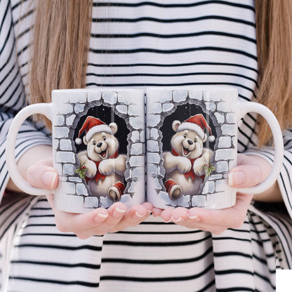 3D Papercut Christmas Mug Sublimation PNG Bundle | Winter Wonderland Coffee Cup Designs