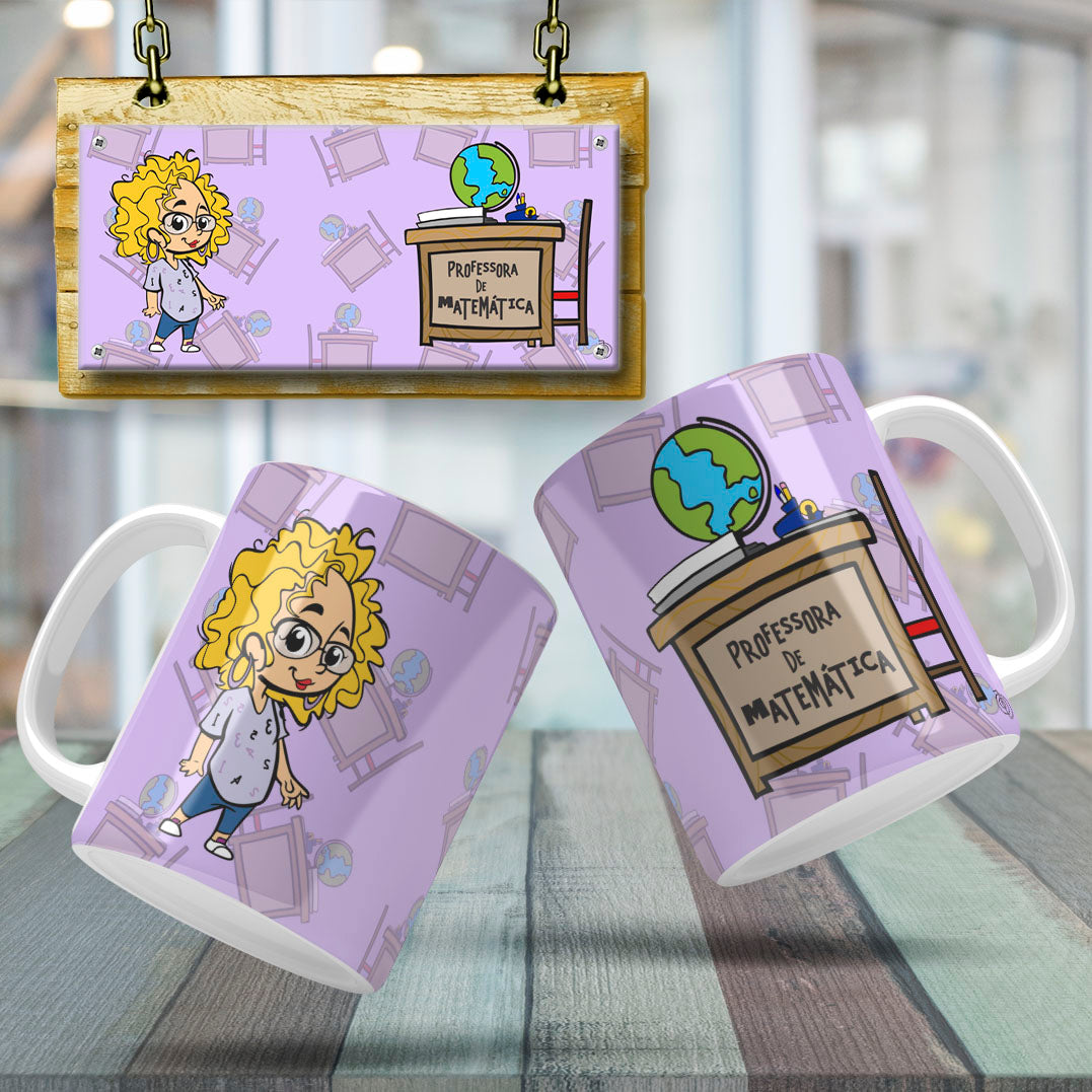 Cute Female Teacher Sublimation PNG Bundle | Mug Wrap Design