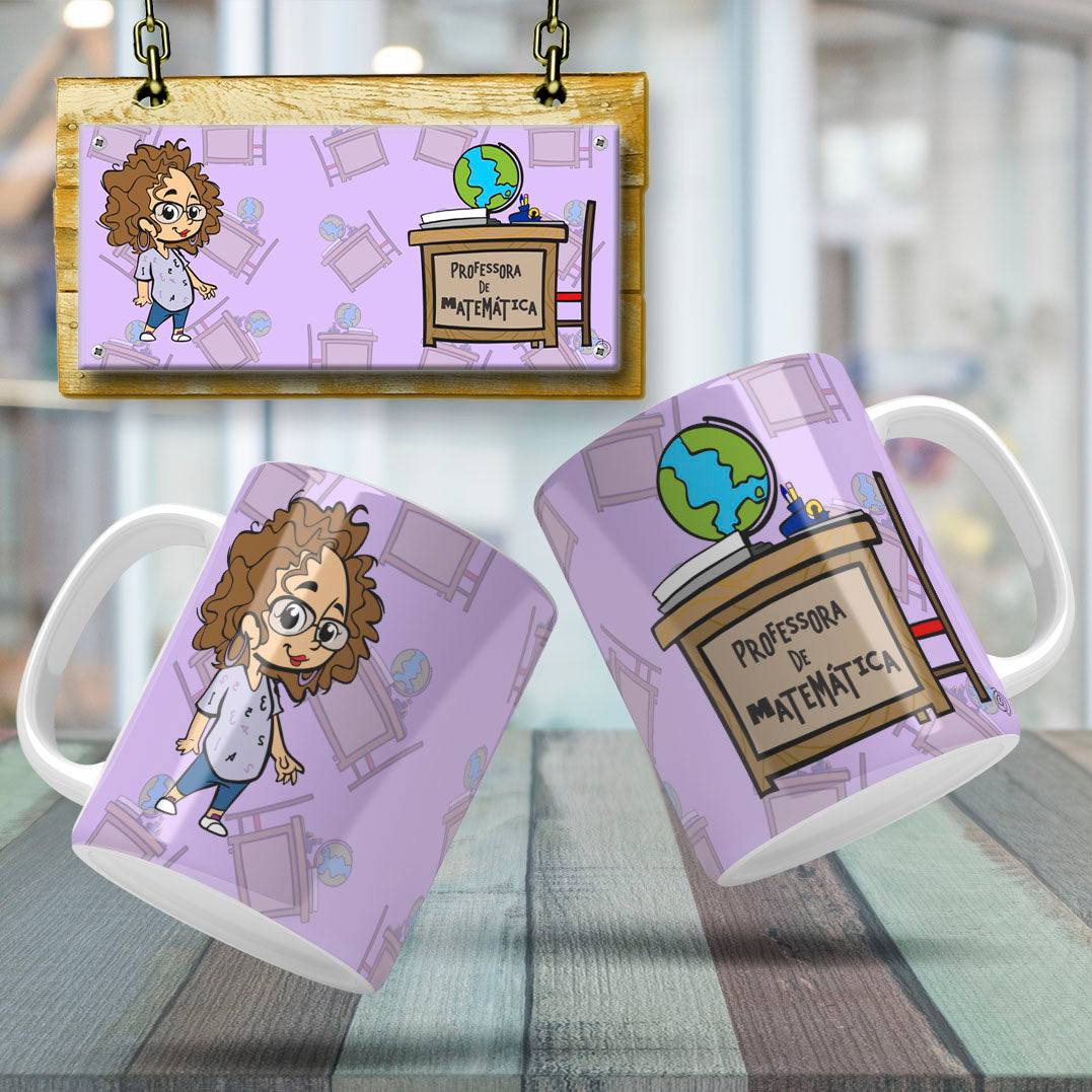 Cute Female Teacher Sublimation PNG Bundle | Mug Wrap Design