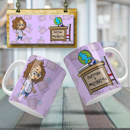 Cute Female Teacher Sublimation PNG Bundle | Mug Wrap Design